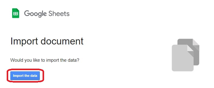 GA4 「import the data」をクリック